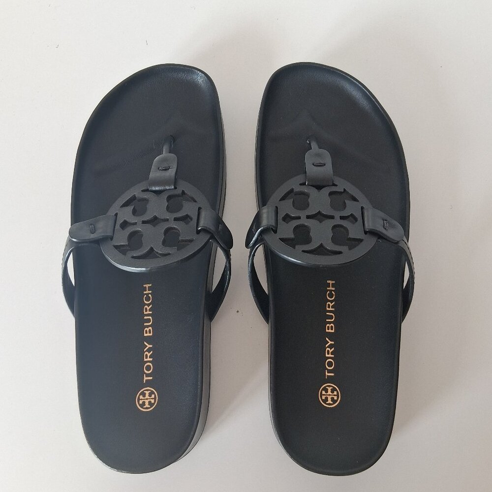 Tory Burch Miller Cloud Calf Leather Sandals Size 8 - Picture 2 of 9